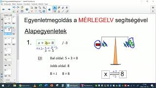 Egyenletek mérlegelvvel 1. - matematika, 7. osztály