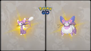 Pokemon Go: Evolving Shiny Glameow into Shiny Purugly