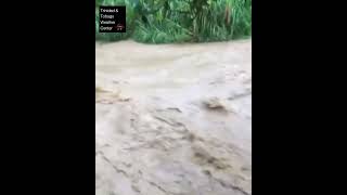 The Maraval River at Saddle Road remains elevated. Trinidad.  Trinidad and Tobago #trinidadrain