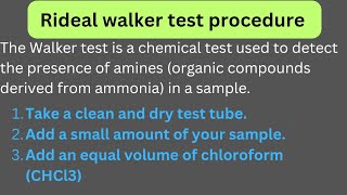 Rideal walker test principle procedure in microbiology