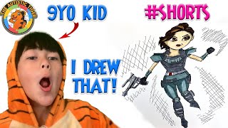 9yo Autistic Savant Draws - Cara Dune | The Mandalorian #shorts