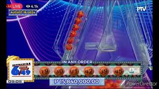 PCSO 9:00 PM DRAW - AUGUST 18, 2024 LOTTO RESULTS