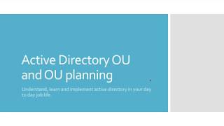 Active Directory OU and OU Planning