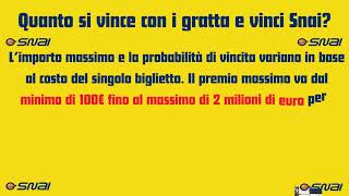 Gratta e Vinci SNAI #grasttaevincisnai #lotteriesnai #snai #migliorigrattaevinci