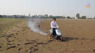 The wheel spins on the soft mud - Trailer