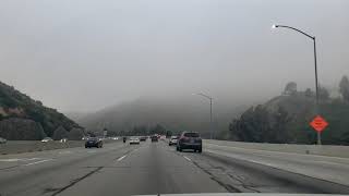 405 Freeway: Sepulveda Pass Foggy Saturday morning