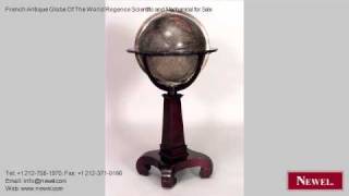 French Antique Globe Of The World Regence Scientific and