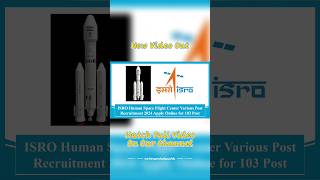 ISRO Human Space Flight Center Various Post Recruitment 2024 Apply Online #isro #recruitment #jobs