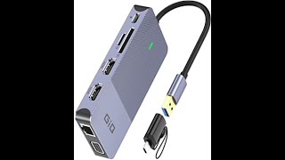 Review USB Docking Station Giq USB C hub USB 3.0 to Dual HDMI VGA