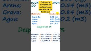 Calculo de cantidad de material para estructuras de hormigon #ingenieriacivil