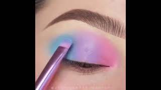 eyes makeup with  3 types of eyeshadow