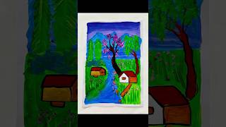 How to draw painting scenery #Short##