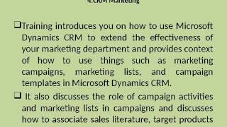 Microsoft Dynamics CRM Online Training