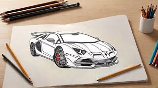 "How to draw a Lamborghini Aventador svg step by step"