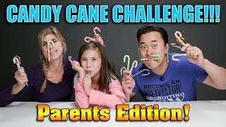 CANDY CANE CHALLENGE - PARENTS EDITIONS!!! Weird Candy Cane Flavor Blindfolded Taste Test!