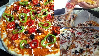 بيتزا بحجم عائلي بعجين سحري و رائع pizza