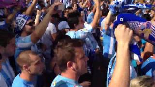 Malaga supporters outside La Rosaleda