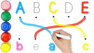 Write the Alphabet from A to E Along the Dotted Line | Learn and Connect Lower and Uppercase Letters