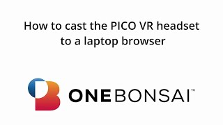 How to cast PICO VR to laptop browser - OneBonsai