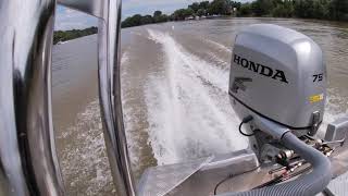 Krebbs 730 aluminium boat + Honda BF 75 outboard engine / VOT