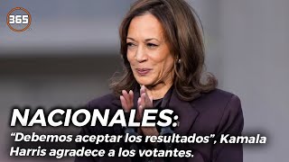 “DEBEMOS ACEPTAR LOS RESULTADOS”, Kamala Harris agradece a los votantes