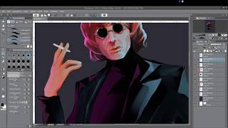 How to make a retro style speed paint illustration in Clip Studio Paint tutotiral