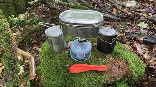 Wild Camping International Stainless Steel Cookset, Cook pot & Titanium spork.  Review by UK EDC.