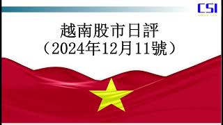 橫盤震蕩格局延續，越南指數小幅跌逾3點請大家觀看2024年12月11號越南股市日評