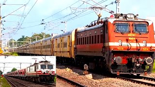 Dangerous High Speed Curving Trains | WAP4 + WAP5 + WAP7 + WAG9HC ICF & ICF Trains | Indian Railways