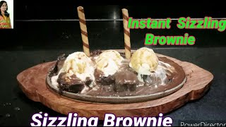 Instant Sizzling Brownie  Cafe Style  // Eggless 2 min. Brownie & 5 min. Chocolate Sauce recipe