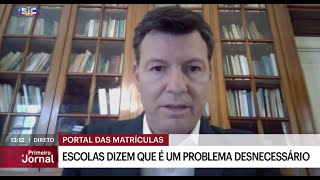 Declarações de Fernando de Almeida Santos sobre o Portal das Matrículas