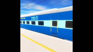 Indian Railway Station reverse crossing icf train crossing3d