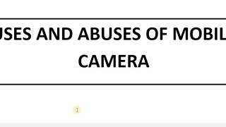 Uses and Abuses of Mobile Camera essay. Lect:67