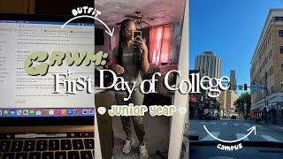 GRWM FOR THE FIRST DAY OF COLLEGE ˚ʚ♡ɞ˚ *realistic* | junior year, commuting