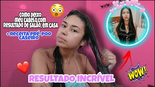 DEIXEI MEU CABELO COM RESULTADO DE SALÃO + PRÉ-POO CASEIRO (INCRÍVEL😱💃)