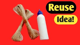 How To Make a Beautiful Flower Vase With Waste Fevicol Bottle and Jute Rope || Best out of waste