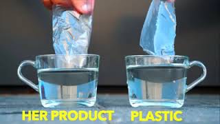 A bio degradable plastic where you can stir in water and drink it!