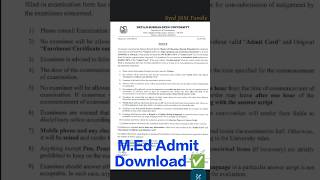 NSOU M.Ed Admit Card Download ✅ Releated Notice 2023 #nsou #shorts #2023