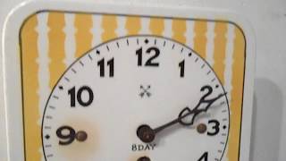 Antique 8 Day HAC German Porcelain Wall Clock Hamburg American Clock Company