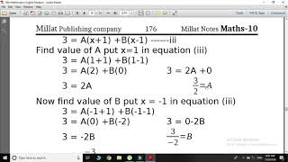 Resolve Fraction into Partial Fraction MATH GRADE 10 LEC#77 REVIEW EXE#4 QUESTION#2(i) and (ii)