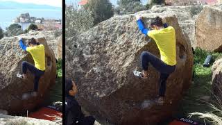 Edi 6b Tırmanıcı: Erman Aydın   Bafa Gölü Bouldering Kısa Kaya Tırmanışı Kapıkırı Köyü Rock Climbing