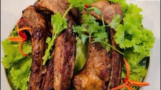 Sườn cây nướng nước tương bằng nồi chiên không dầu , mền thơm nguyên vị/Grilled ribs with soy sauce