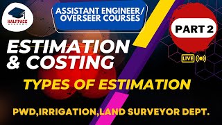 REVISION SERIES - ESTIMATION PART 2| TYPES OF ESTIMATES | FREE ASST.Er/ASST PROF./OVERSEER COURSES