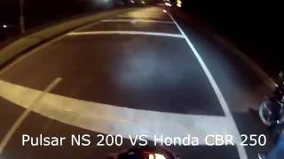 HONDA CBR 250 VS PULSAR NS 200 (TOP SPEED) MAXIMA VELOCIDAD