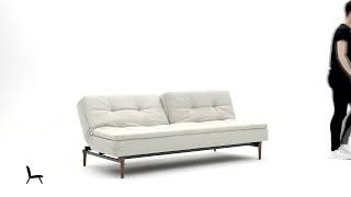 Dublexo Deluxe Fabric Sofa Bed w/Dark Wood Styletto Legs by Innovation Living Furniture