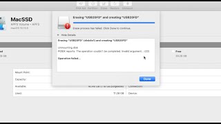Reformatting a flash drive to EXFAT file type. "Erase Process has failed" error on Mac SOLVED.