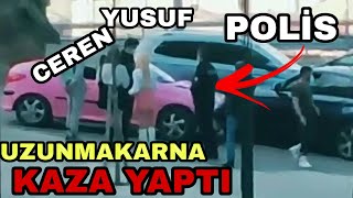 Uzunmakarna trafik kazası yaptı...!