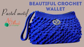 Easy tutorial Beautiful Crochet Wallet || "Pastel Motif" Knitting Wallet