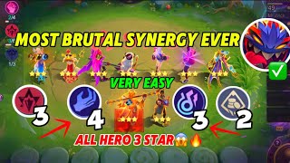 MOST BRUTAL SYNERGY EVER IN MAGIC CHESS HISTORY😱🔥 | MAKE ALL HERO 3 STAR⭐️⭐️⭐️ | THARZ 3