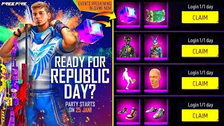 NEW YEAR EVENT FREE FIRE 2023 😇 26 JANUARY REPUBLIC DAY EVENT FREE FIRE FREE REWADS